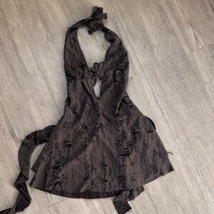Elegant Black Halter Dress